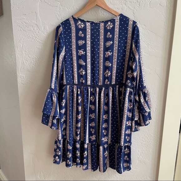 Wishlist apparel Boho Floral Print Dress with Ruffle Long Sleeve Size: S‎ - Picture 5 of 6